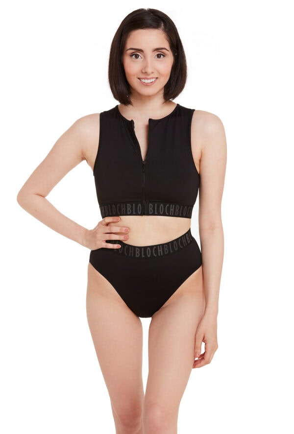 55668845 Dance Crop Top with Logo Elastic and Zip front