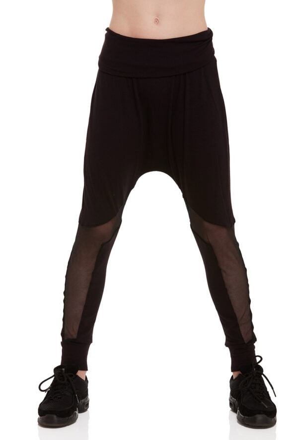 Mesh Insert Harem Pants