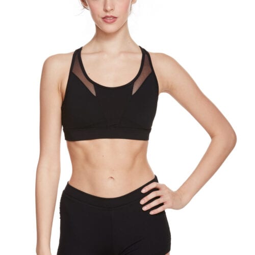 Mesh Panel Strap Crop Top