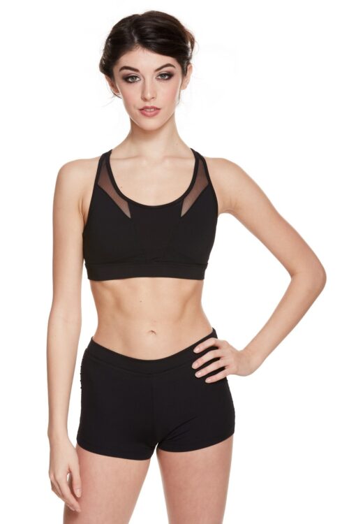 Mesh Panel Strap Crop Top