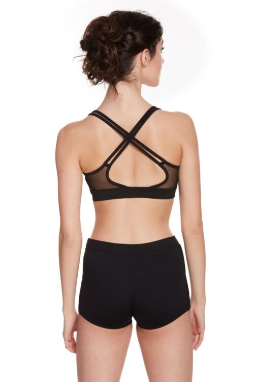 Mesh Panel Strap Crop Top