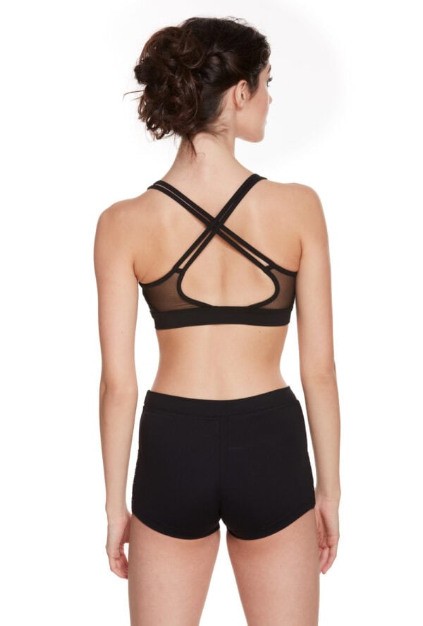 Mesh Panel Strap Crop Top