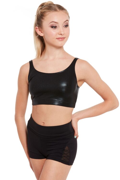 55673777 Foil Crop Top