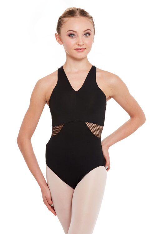 55675517 Halterneck Fishnet Waist Leotard