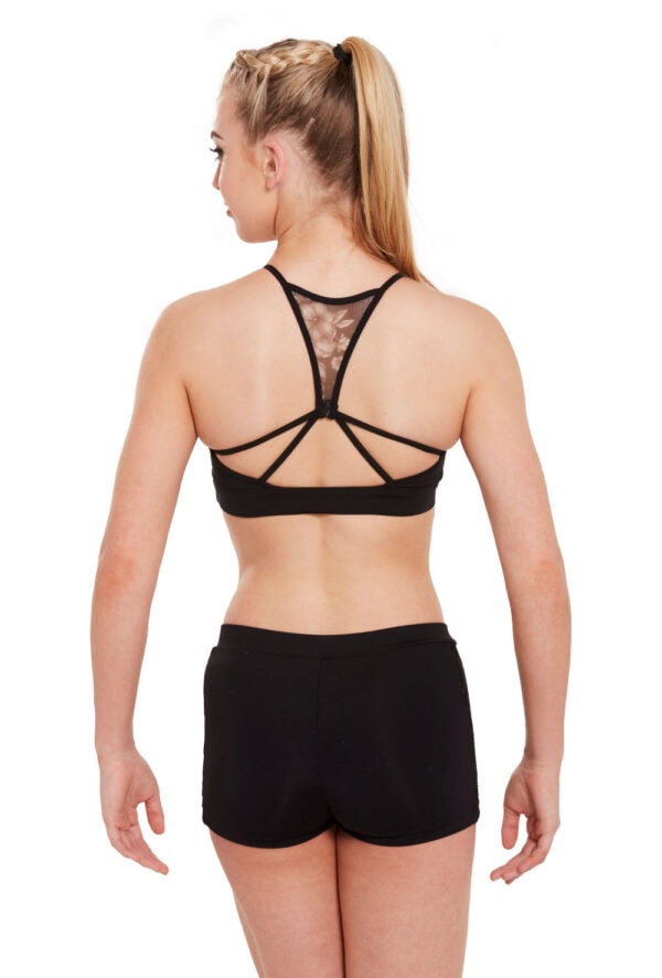 55677678 Printed Mesh Crop Top