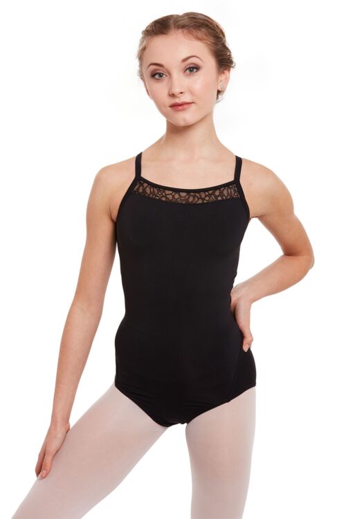 Textured Lace Back Camisole Leotard