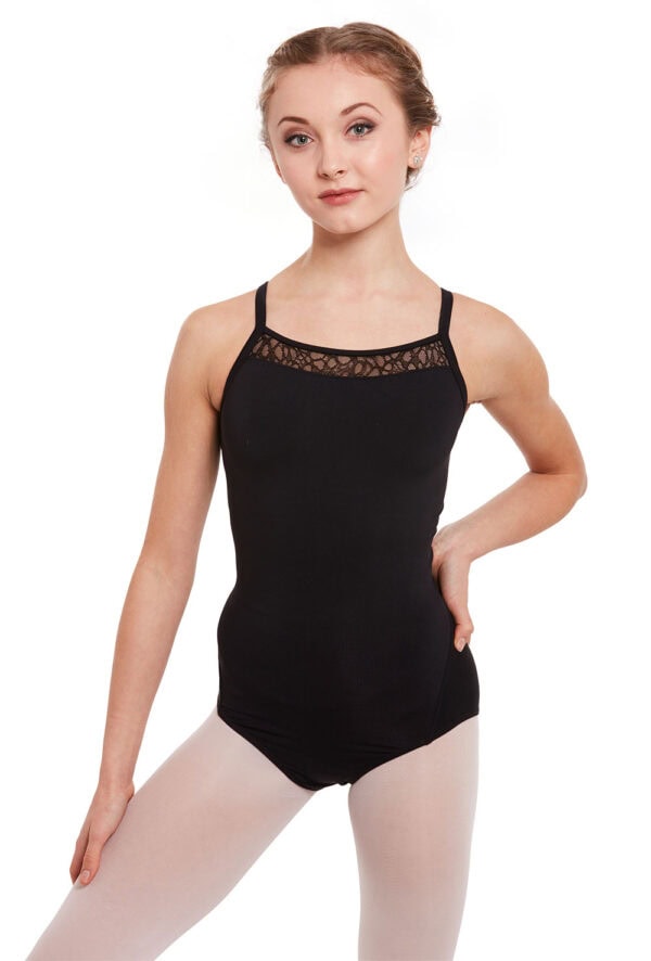Textured Lace Back Camisole Leotard