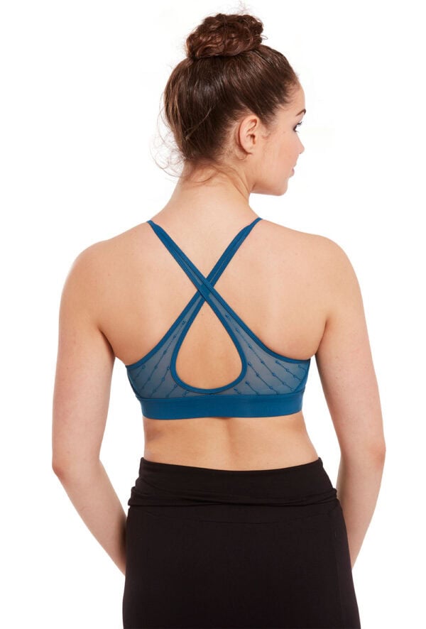 Embroidered Mesh Back Crop Top