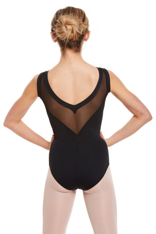 Tank V-neck Mesh Insert Leotard