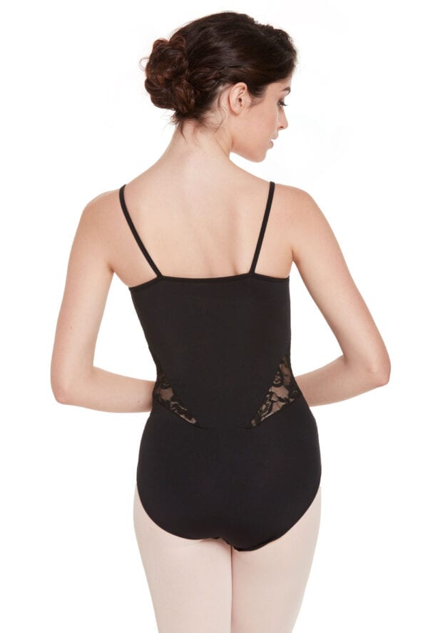 31488-back Camisole Leotard with Diamond Lace Side Inserts