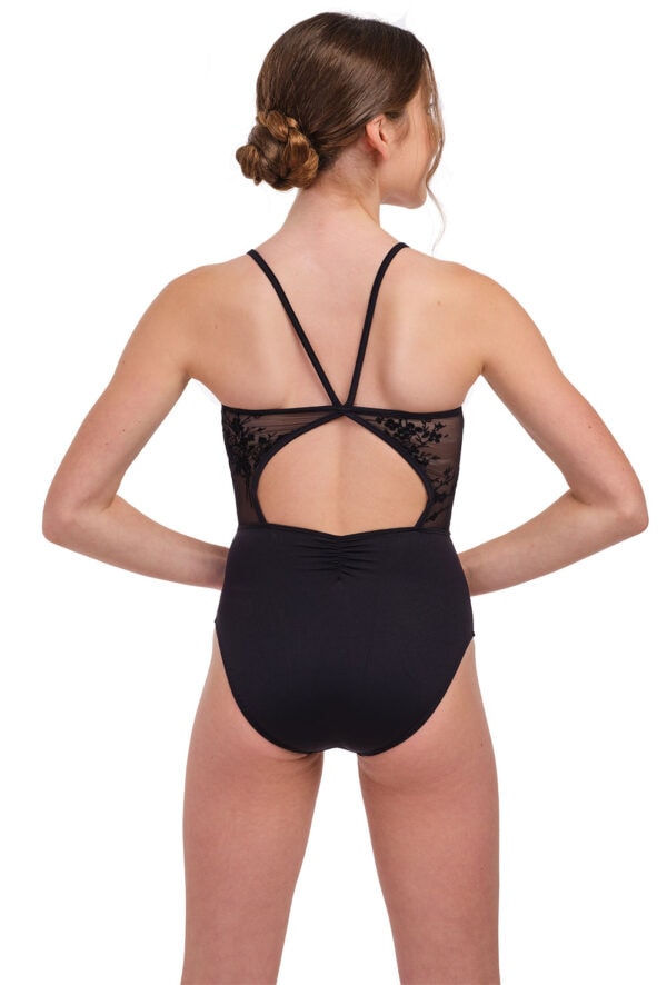 31715-Galatea-black-back Galatea - Flocked Tulle Camisole Leotard