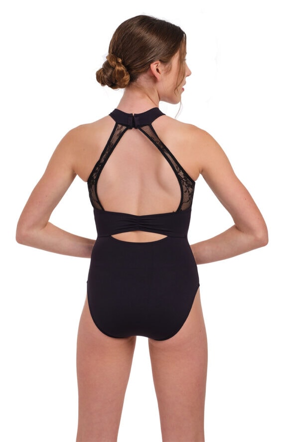 Greta - Halter Lace Yoke Leotard