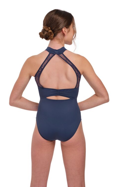 Greta - Halter Lace Yoke Leotard