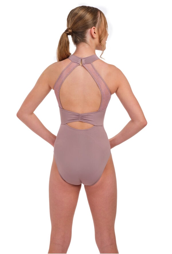Greta - Halter Lace Yoke Leotard