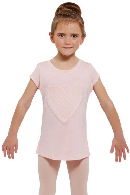 Girls heart mesh tee