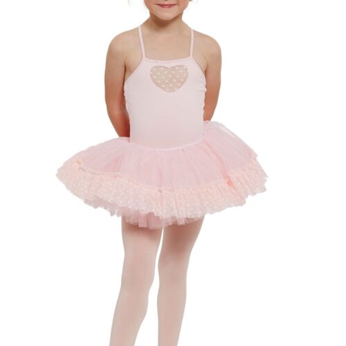Girls heart mesh ruffle hem tutu skirt