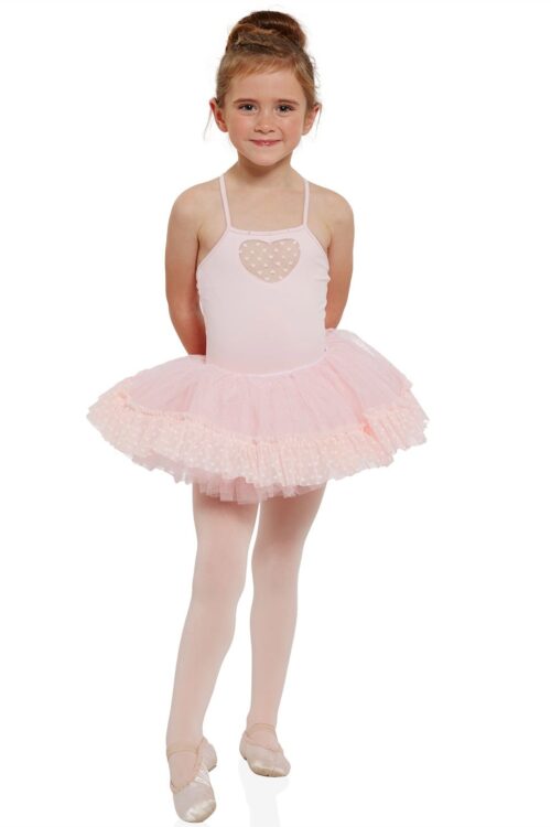 Girls heart mesh ruffle hem tutu skirt
