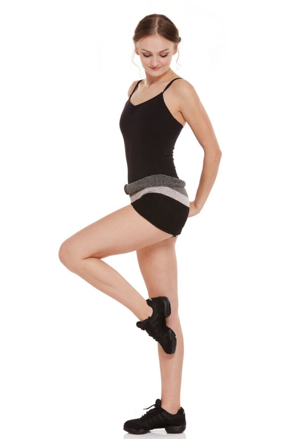 5241-side Bouclé Striped Knit Short