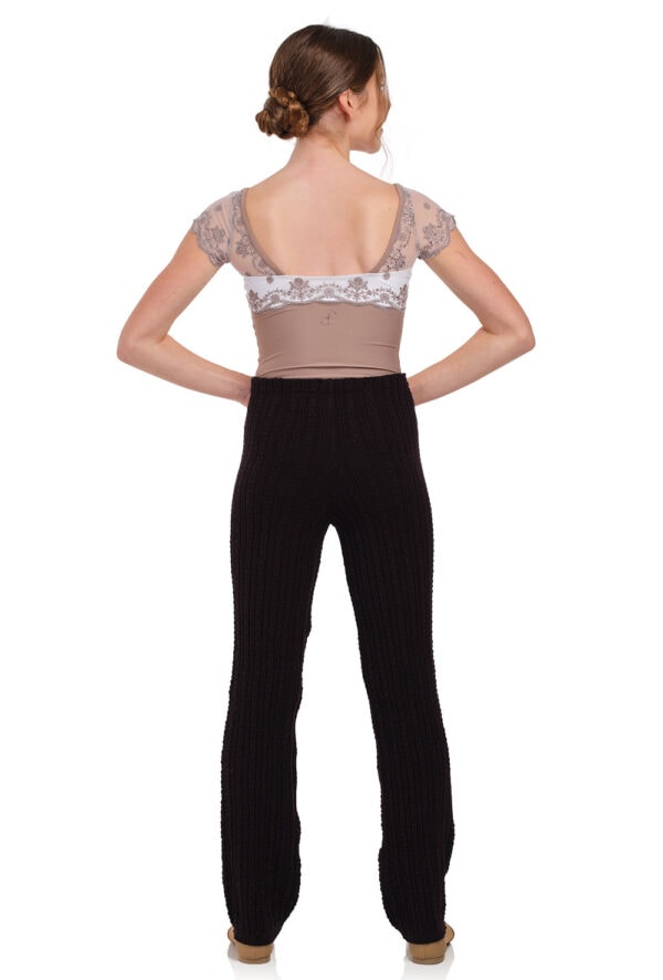 5556-Fernanda-black-back Fernande -Twist Knit Warm-up Pant