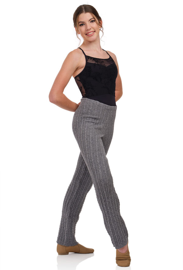 5556-Fernande-grey-front-2 Fernande -Twist Knit Warm-up Pant
