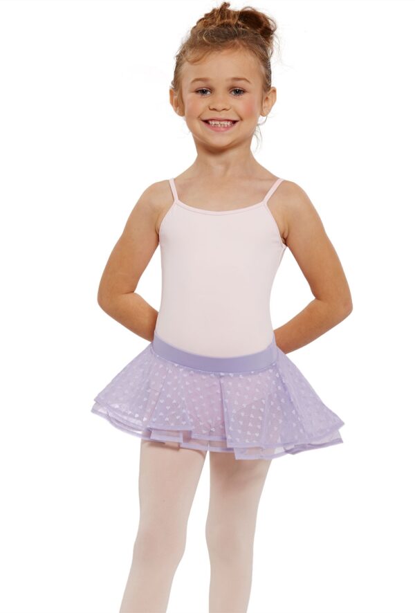 Girls heart mesh double layer skirt