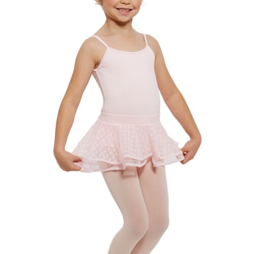 Girls heart mesh double layer skirt