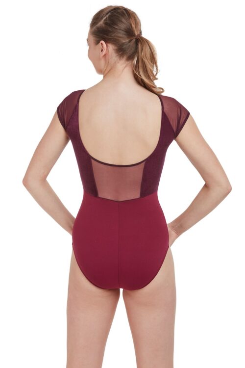 Raglan Cap Sleeve Multi Textile Leotard