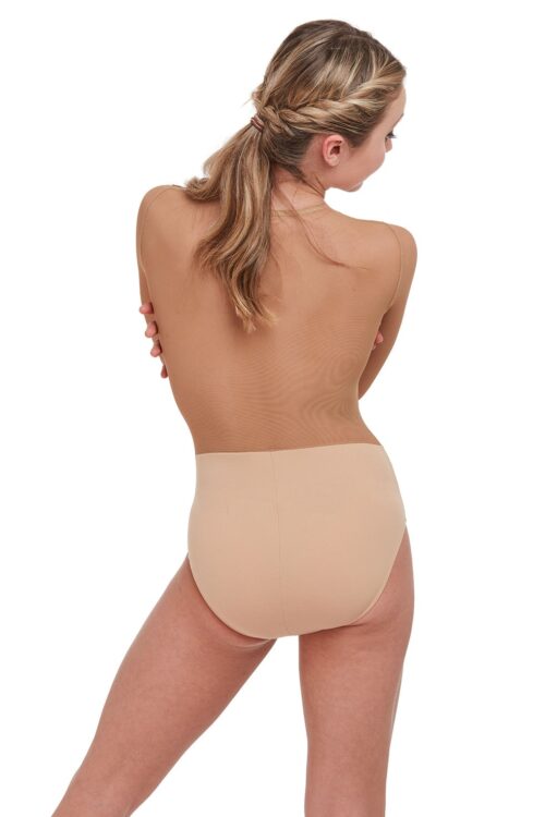 int-3579-nude-back Power Skin Leotard with Matte Base