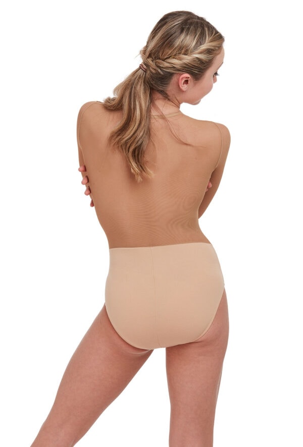 int-3579-nude-back Power Skin Leotard with Matte Base