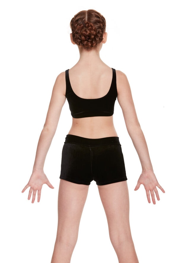 Girls Velvet V Front Shorts