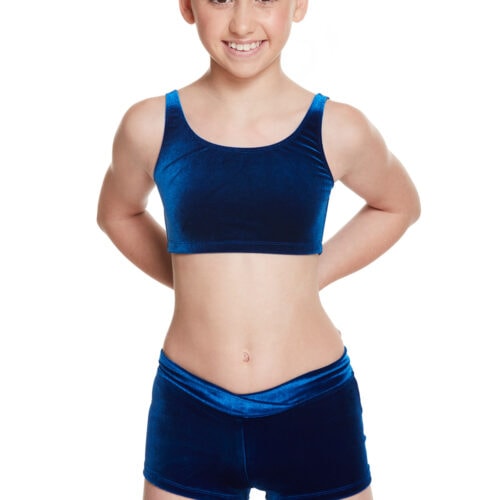 Girls Velvet V Front Shorts