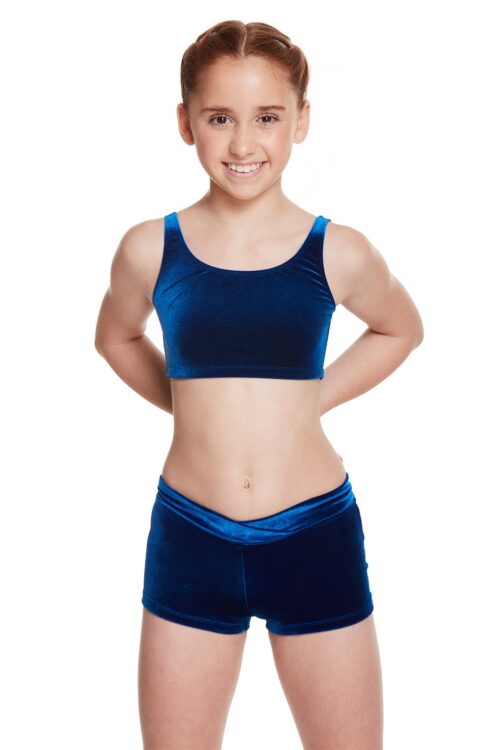 Girls Velvet V Front Shorts