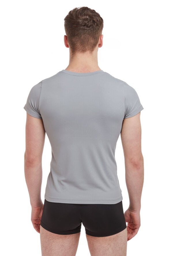 mt008-grey-back Men's Fitted Cap Sleeve T-shirt