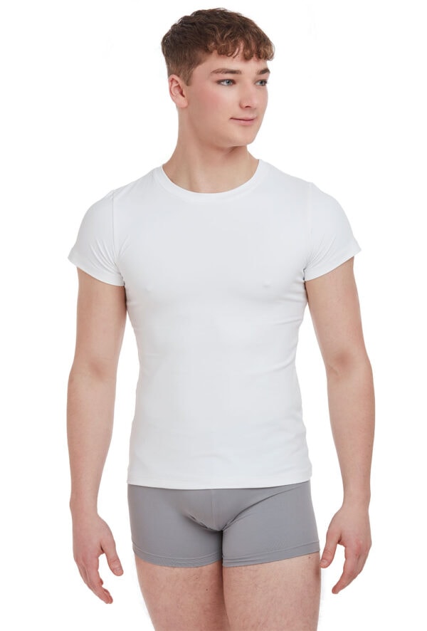 mt008-white-front Men's Fitted Cap Sleeve T-shirt