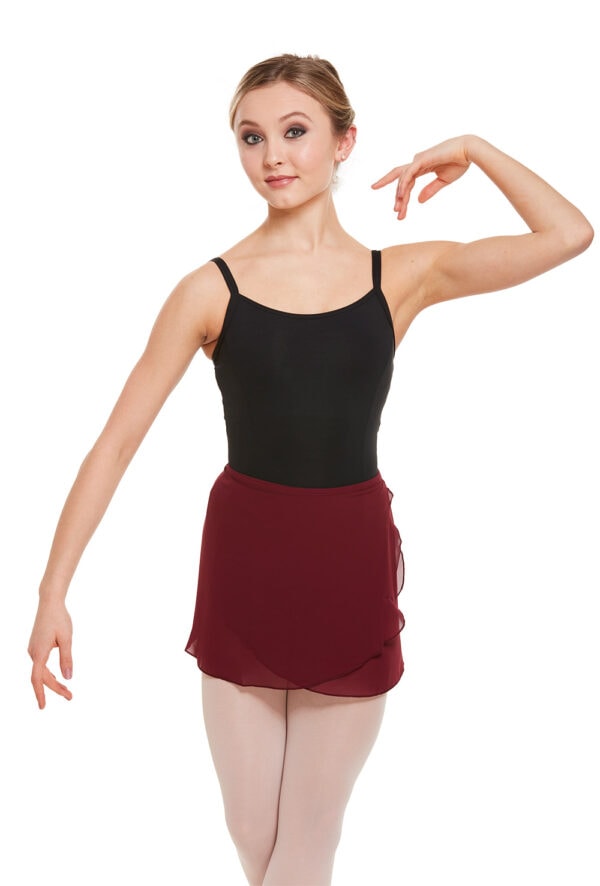 r9721-burg Vera- Wrap Ballet Skirt