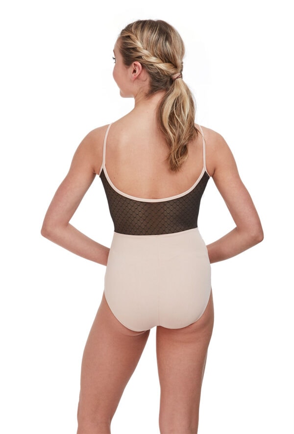 Dot Mesh Overlay Camisole Leotard