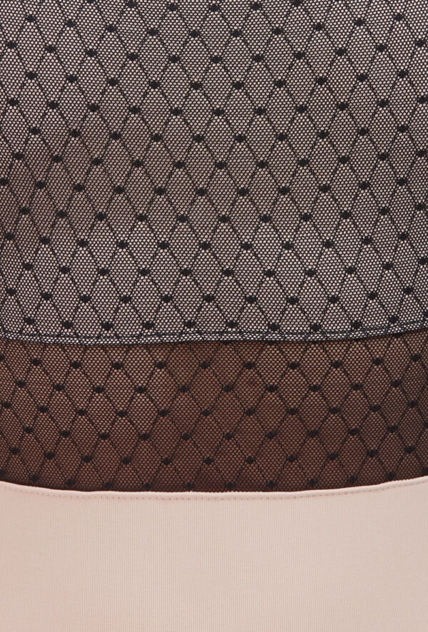 Dot Mesh Overlay Camisole Leotard