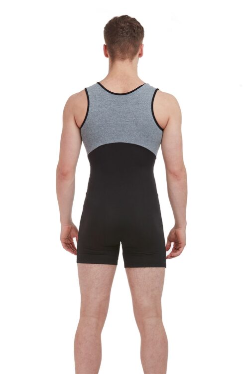 Men's Two Tone Zip Front Unitard