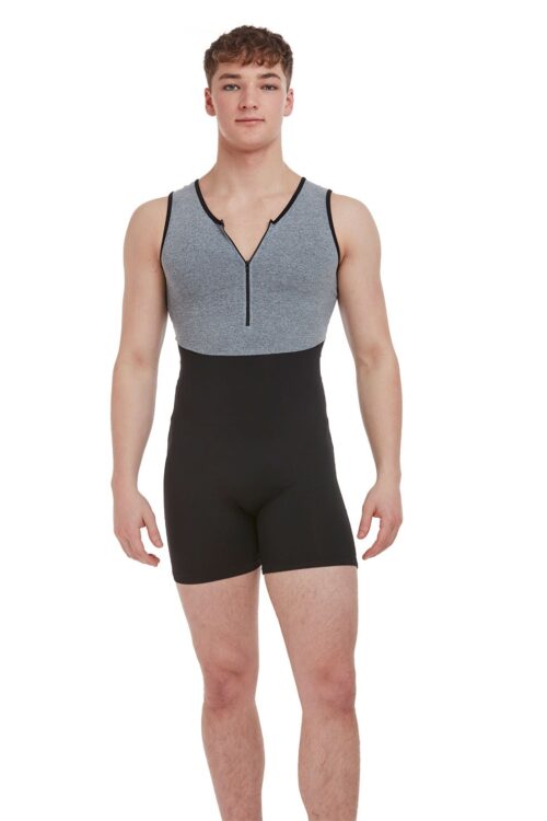 rde-1900me-front Men's Two Tone Zip Front Unitard