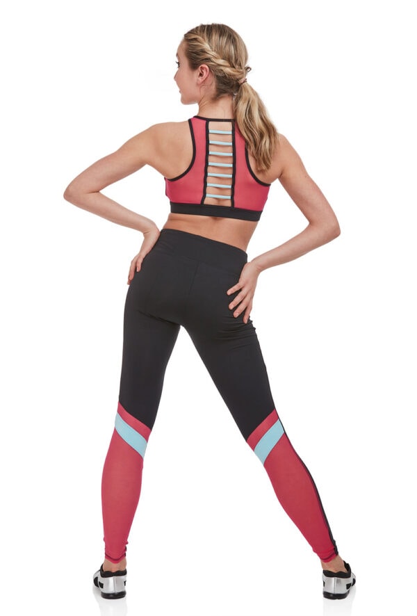 11401w-set-back Girls/ Ladies Mesh Insert Legging