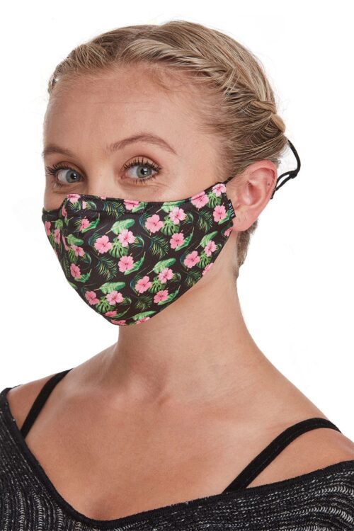 jungle-mask Jungle Print Soft Stretch Mask with Neck Lanyard