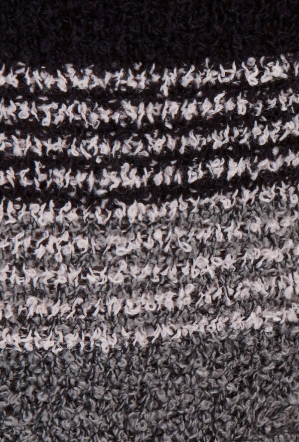 4125-detail Bouclé Knit Short Romper with Stripes