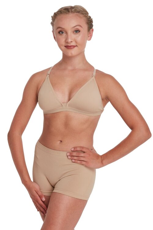 bra-nude-front_1 Plunge Neck Clear Back Bra