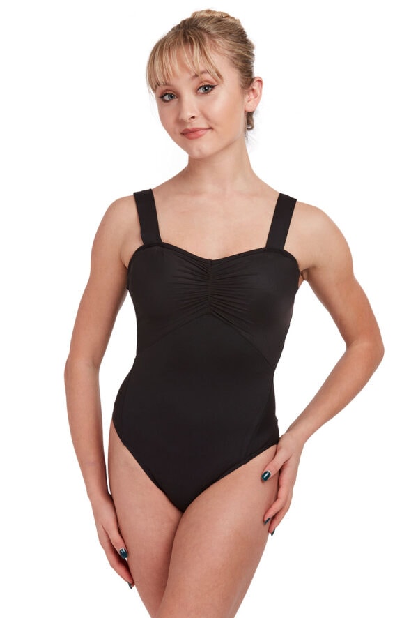 m4040lm-front Mesh Bust Tank Leotard