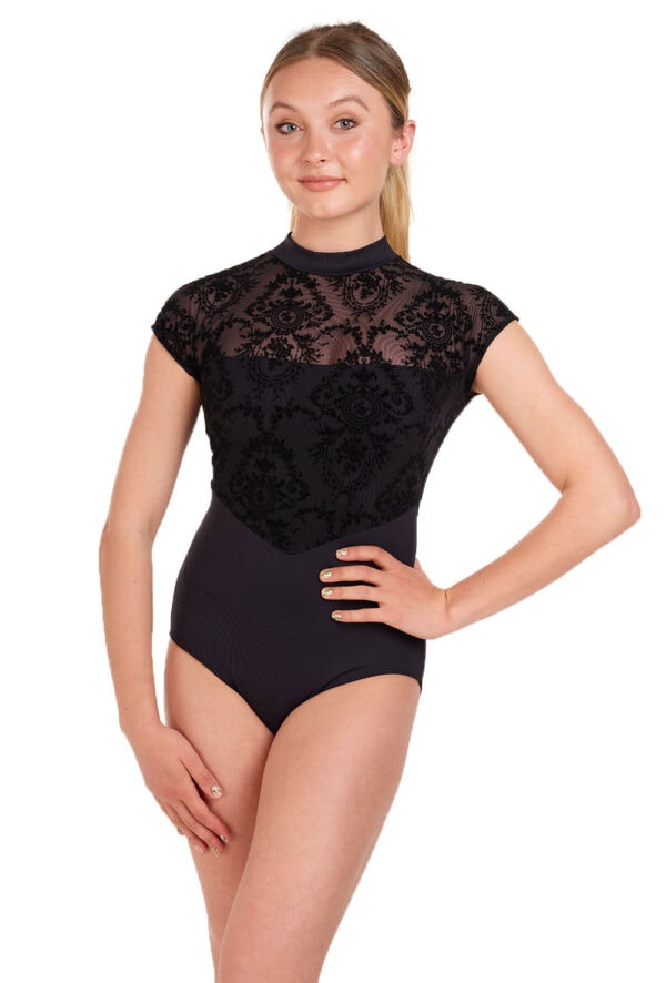 Mernilacrem Cap Sleeve Mesh Leotard