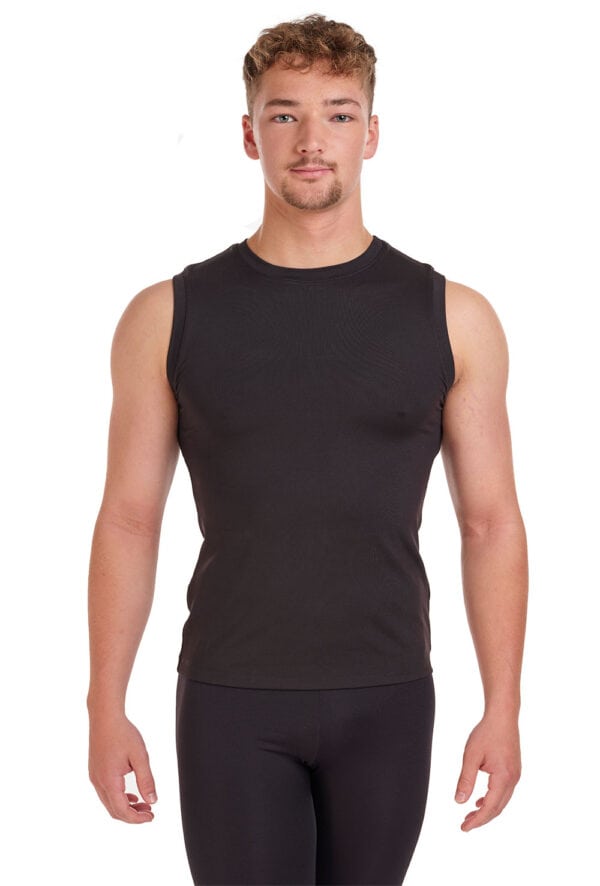 Bloch-men's-vest-black-front Men's Fitted Muscle Top