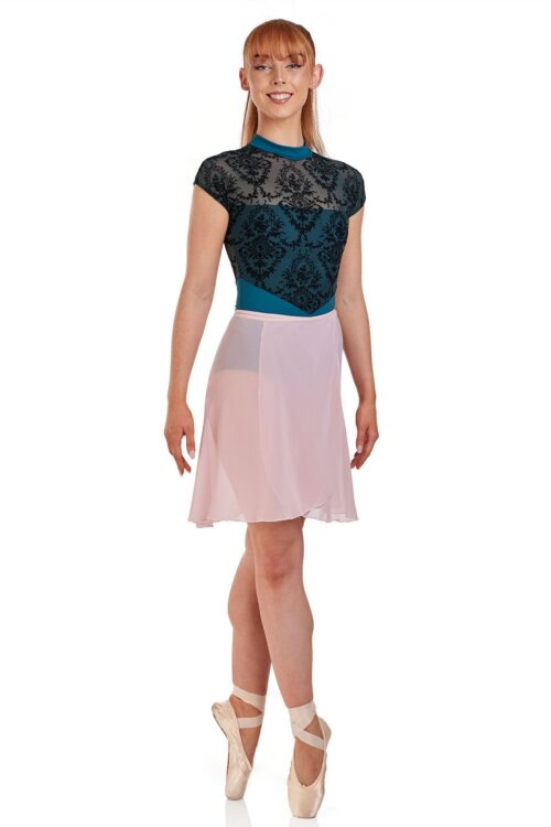 3684-pink-front Faldam - Long Wrap Ballet Skirt with Ties