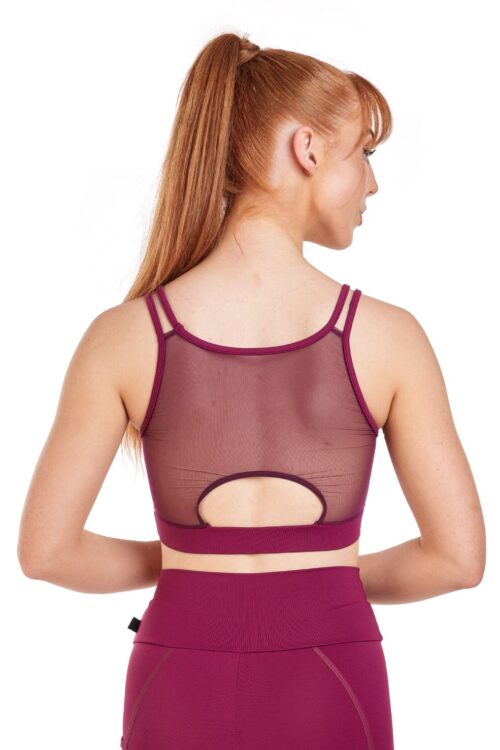 Double Strap Crop Top with Mesh