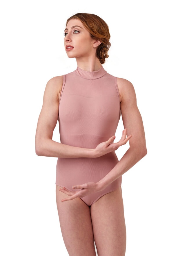 Klara Mesh Yoke Turtleneck Leotard