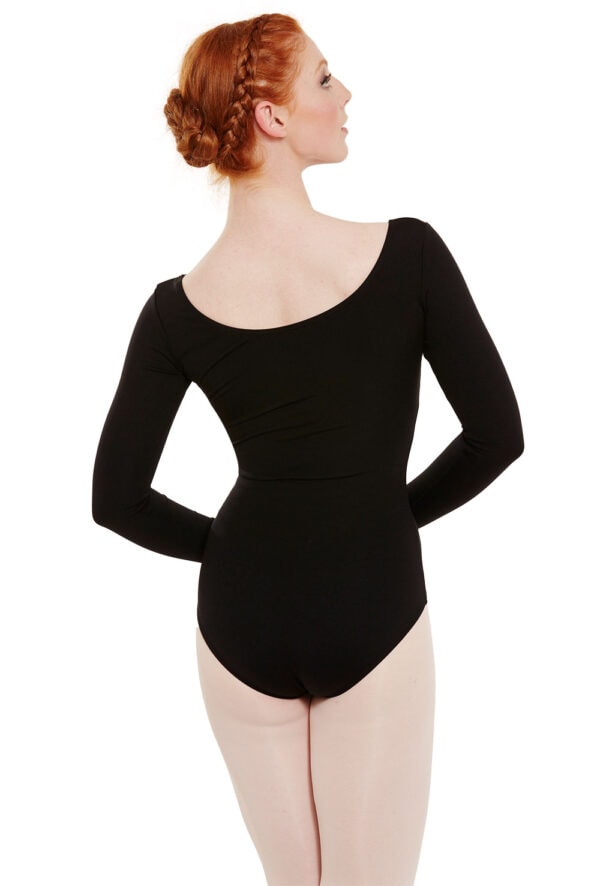 tb135-blk-back Team Basic Long Sleeve Leotard